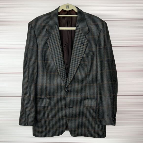 Pierre Cardin Glen Check Houndstooth Sport Coat Blazer 2 Button - Picture 1 of 10